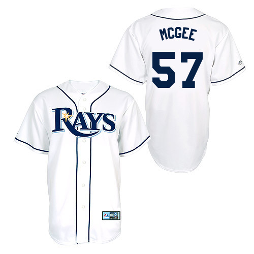 Jake McGee #57 Youth Baseball Jersey-Tampa Bay Rays Authentic Home White Cool Base MLB Jersey